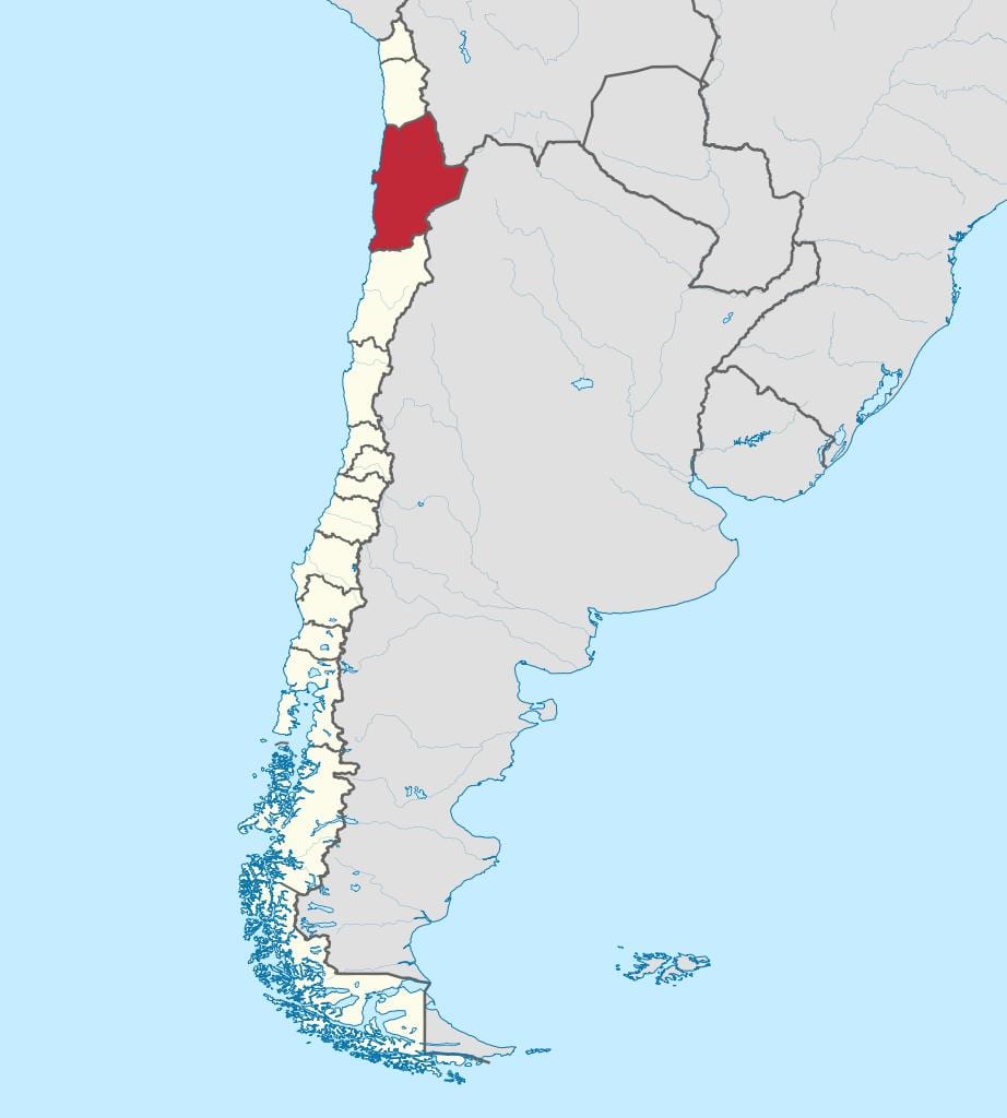 Harta antofagasta, Chile