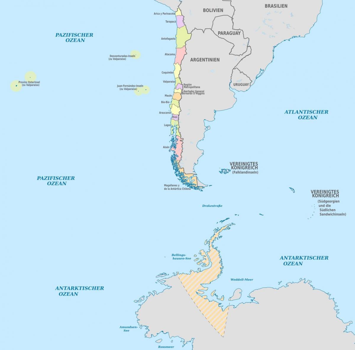Harta insulele din Chile