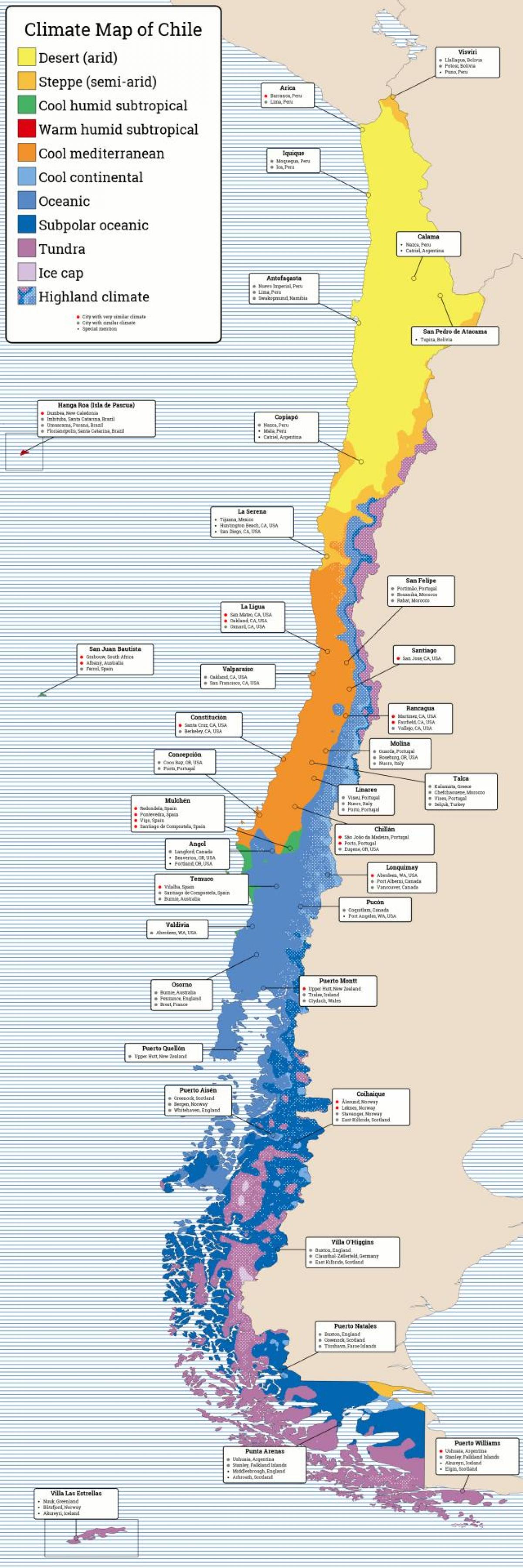 Harta Chile climatice