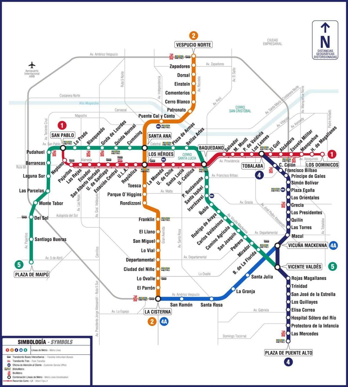 Hartă de metrou Chile