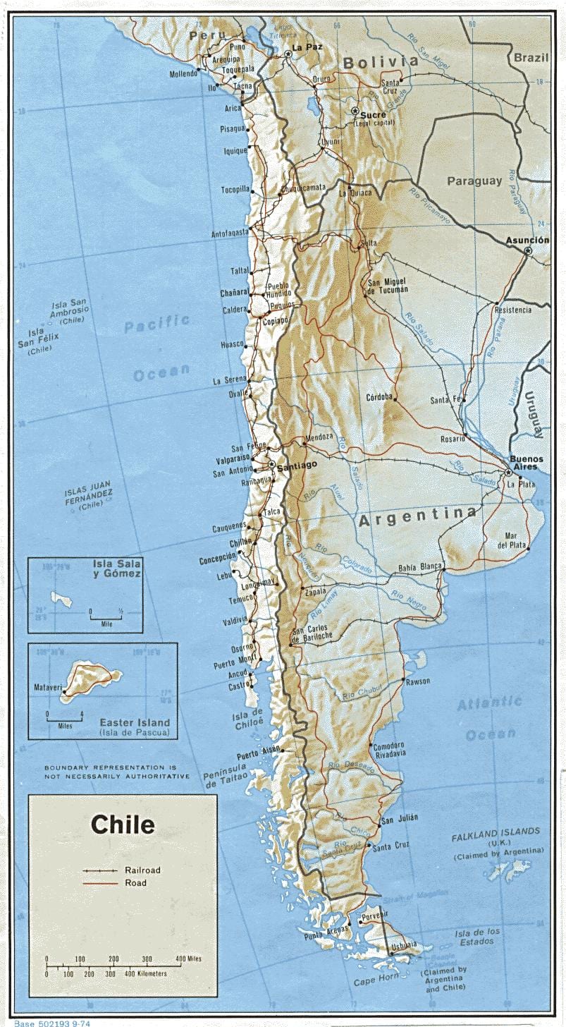 Chile ferate hartă