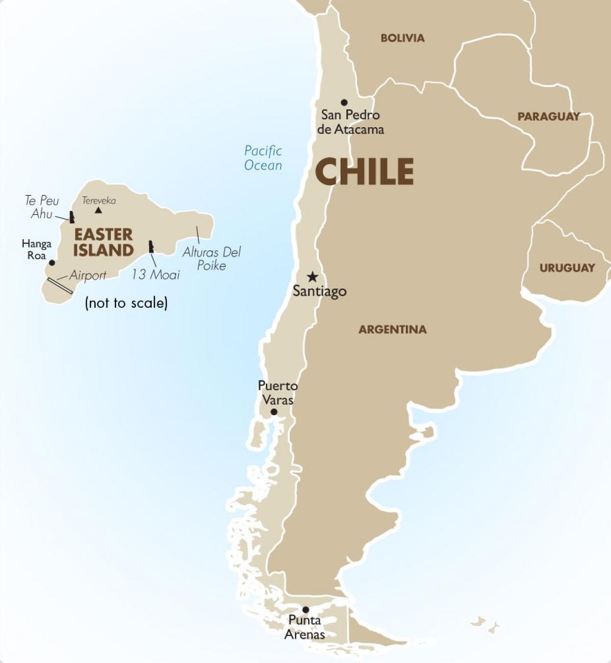 harta de Chile, inclusiv insula paștelui