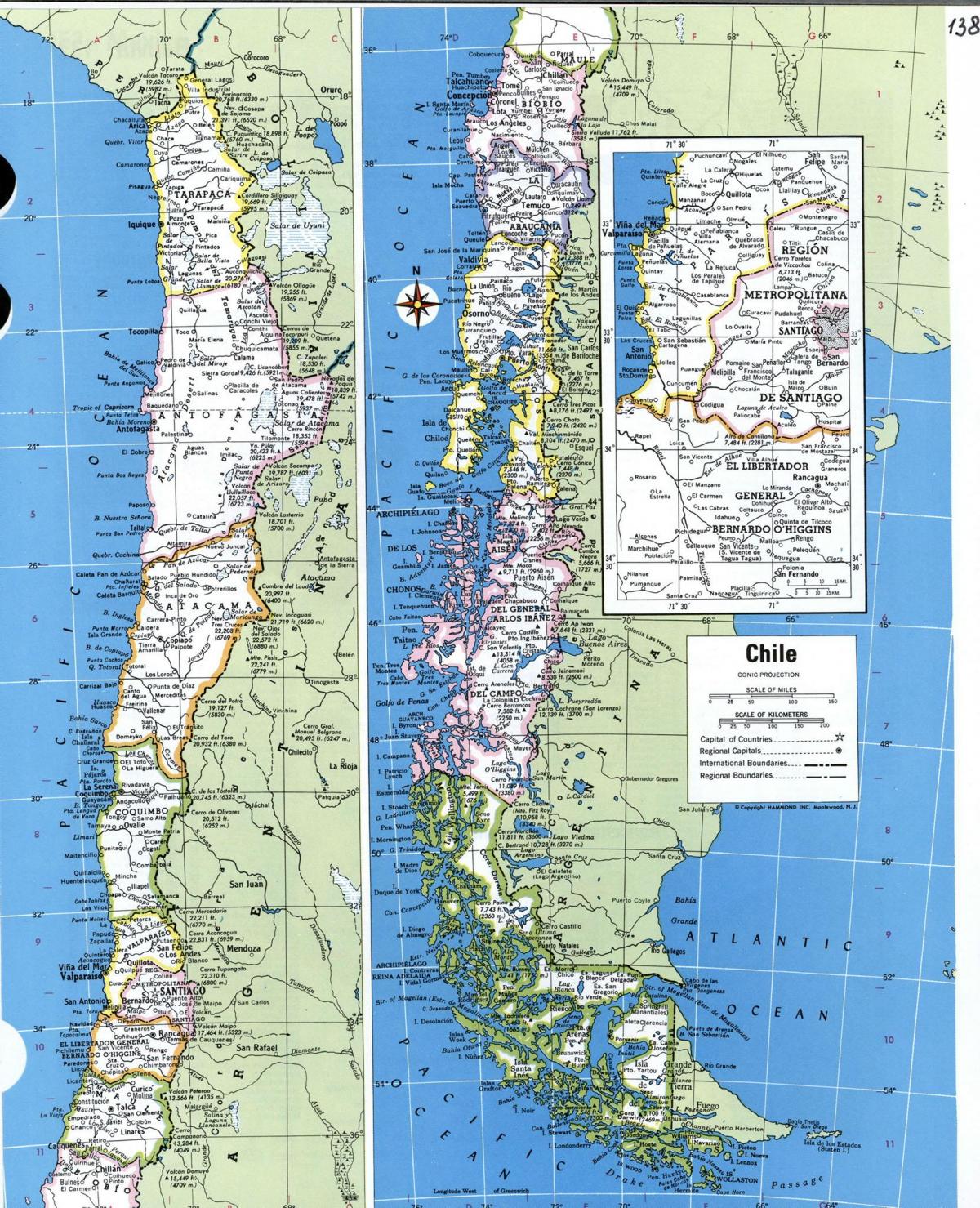 Harta detaliată Chile