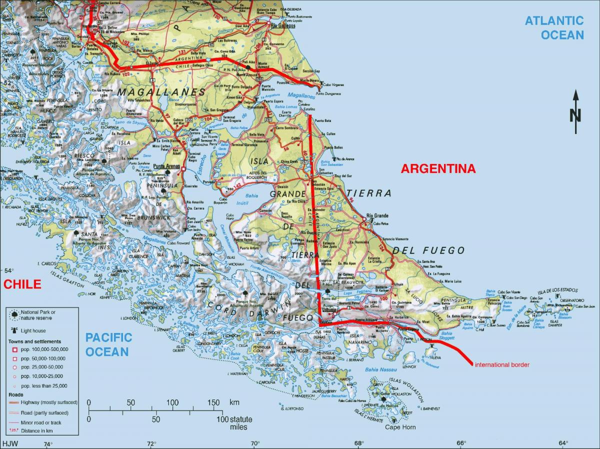 sud Chile hartă