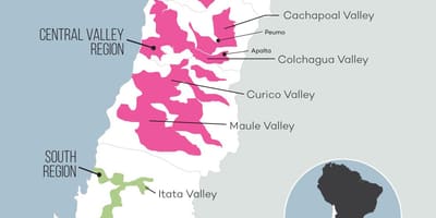 Harta din central valley, Chile