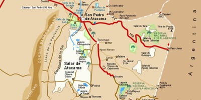 Deșertul Atacama din Chile hartă