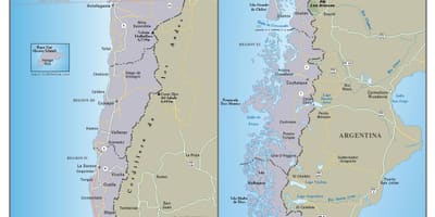 Hartă de călătorie în Chile