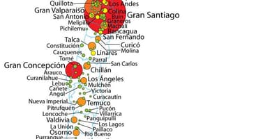 Chile densitatea populației hartă